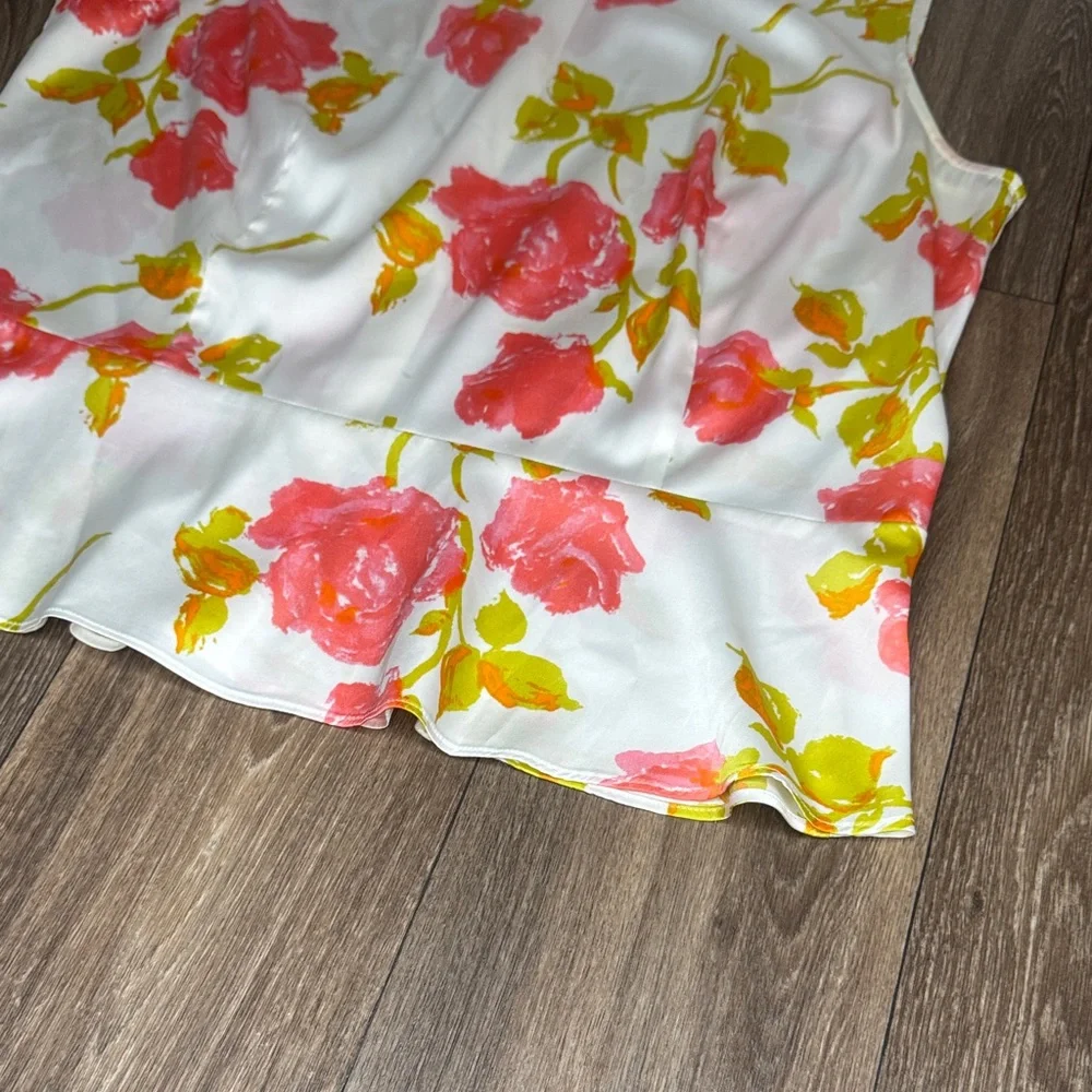 Ann Taylor Floral Tank Top - Pink and Yellow Women’s Size 14 - Picture 4 of 11